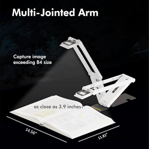 INS-Flip 4 4K USB Cámara portátil de documentos, cámara web/visualizador, 13MP Ultra HD, diseño plegable, enfoque automático, micrófono, LED, compatible con Mac OS, Windows, iPad, Chromebook