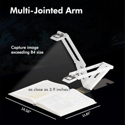 INS-Flip 4 4K USB Cámara portátil de documentos, cámara web/visualizador, 13MP Ultra HD, diseño plegable, enfoque automático, micrófono, LED, compatible con Mac OS, Windows, iPad, Chromebook