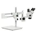 Microscopio estereoscópico trinocular con zoom AmScope SM-4TZ-144A-10M3 Serie SM-4, aumento de 3,5X a 90X, con 144 LED multizona y USB 3.0 de 10 MP