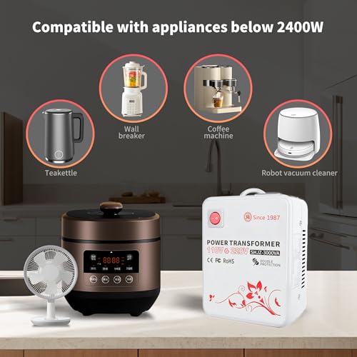 SUNSHUN SHJZ-3000VA Transformador convertidor de voltaje de 3000 vatios (3000 W) de 110 V a 220 V adaptador transformador para uso en los Estados Unidos para electrodomésticos europeos y asiáticos