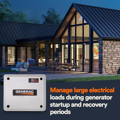 Generac 7000 Administrador de carga de 50 amperios - Priorización de carga eficiente y tecnología sin cables para una gestión confiable de la energía - Función de bloqueo y pantalla LED de estado para