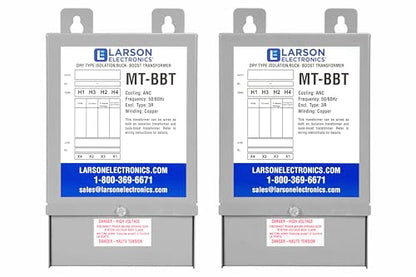 Larson Electronics Transformador 3 fases Buck y Boost - 208V primario - 240V secundario - 31.3 amperios en secundario - 50/60Hz