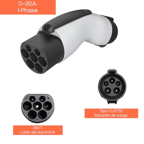 para BYD Adaptador Tipo 1 a GBT (Autos con Conector de China como BYD, JAC), (Type1 J1772 a GBT) Accesorios de Coche eléctrico