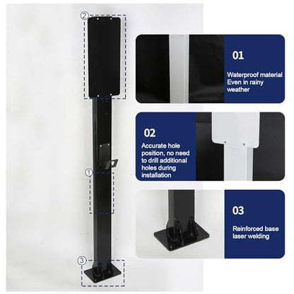 Pedestal de cargador EV para exteriores, pila de vehículos eléctricos, estaciones de carga de vehículos eléctricos, poste de soporte para estación de carga EV, compatible con conector móvil