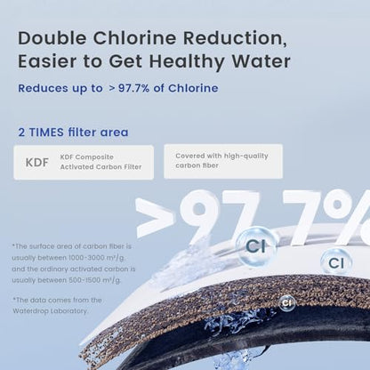 Waterdrop Sistema de filtro de agua de 3 etapas para toda la casa, con filtro de carbono y filtro de sedimentos, filtración de 7 etapas que reduce altamente el plomo, el cloro, el olor y el sabor,