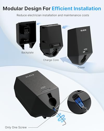 Cargador EV de nivel 2 de 50 A, modo de carga solar y gestión activa de carga, cargador eléctrico fácil de instalar, estación de carga de vehículos eléctricos controlada por aplicación con cable