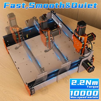 FoxAlien Masuter 3S CNC - Router de fresadora con motor paso a paso de bucle cerrado NEMA 23, husillo de 400W, máquina de grabado y fresado de 3 ejes para tallar y cortar madera, acrílico y aluminio