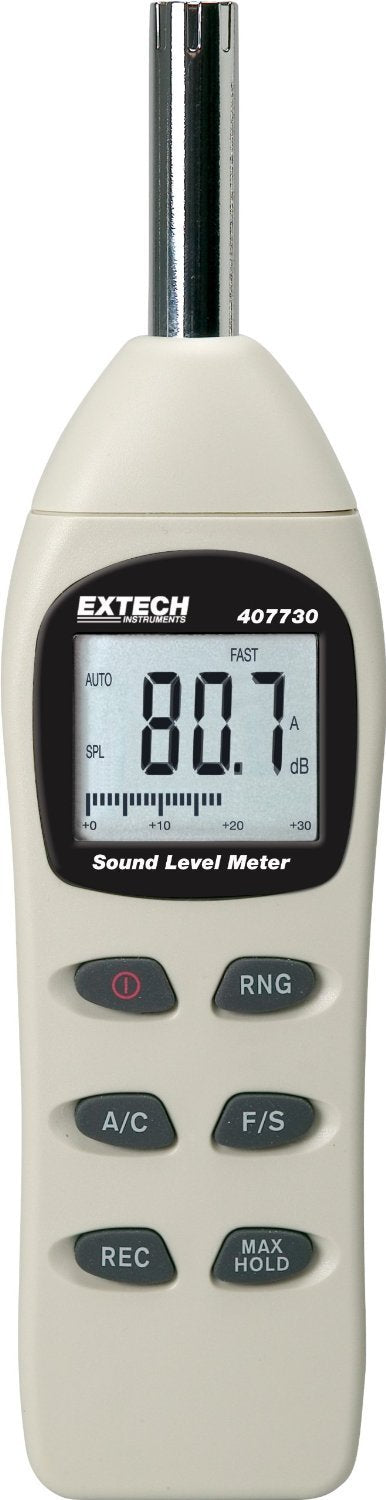 Extech 407730-NIST Medidor de nivel de sonido digital 40-130dB con NIST