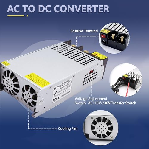 Adaptador de fuente de alimentación SMPS 110V 230V AC a DC 12V 125A 1500W, fuente de alimentación convertidor, transformador de voltaje DC 12V para bomba de motor, impresora CCTV 3D compresor de aire