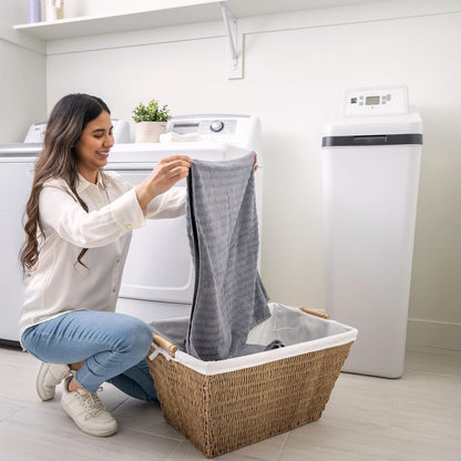 Kenmore Suavizante de agua 420 con válvula de flujo ultra | Reduce los minerales de dureza y el hierro de agua transparente | Suavizante de agua para todo el hogar | Fácil de instalar | Reduce el agua