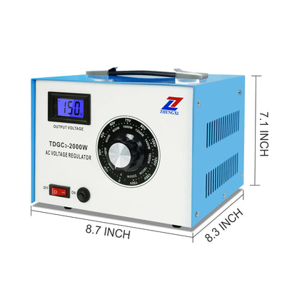 ZHENGXI Transformador Variac Variac de 2000 W Max 20 Amp, Regulador de Voltaje de Salida de 0-150 Voltios para Enchufe de EE. UU