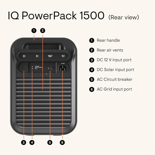 Enphase IQ PowerPack 1500 - Alimentación portátil avanzada con tecnología microinversor, pantalla táctil LCD, control de aplicaciones Enphase, Wi-Fi, celular, Bluetooth, 1500 Wh, certificado UL PES-1515-BL-US