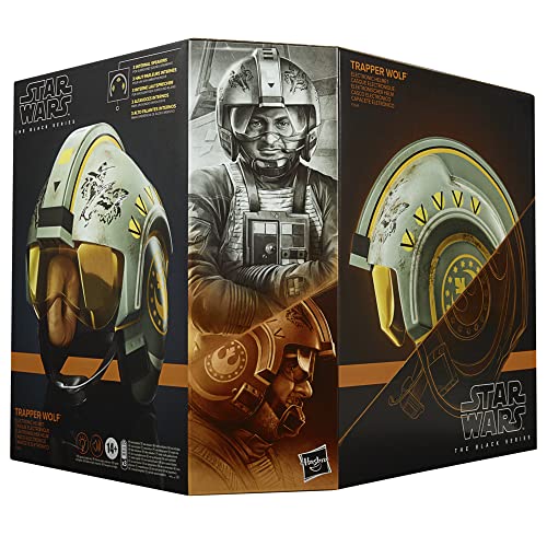 STAR WARS The Black Series Trapper Wolf - Casco electrónico The Mandalorian Coleccionable, juego de rol, luces y sonidos a escala completa -F5549