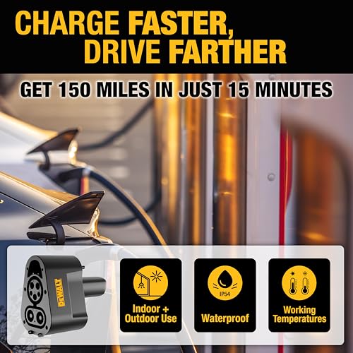 DEWALT Adaptador de carga rápida CCS1 a NACS para todos los modelos Tesla de 2021 y posteriores, excluyendo Cybertruck, 350A, 1000V, Compatible con estaciones de supercargador DC de nivel 3