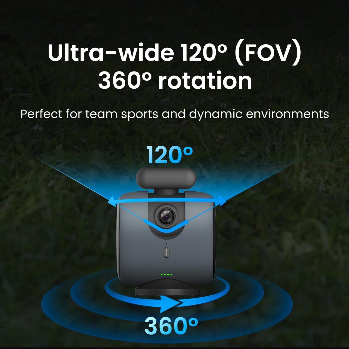 Cámara de acción deportiva Chameleon AI, sistema de seguimiento de cardán deportivo con seguimiento de equipos y jugadores, video COMS 4K, rotación de 360°, FOV de 120°, transmisión en vivo