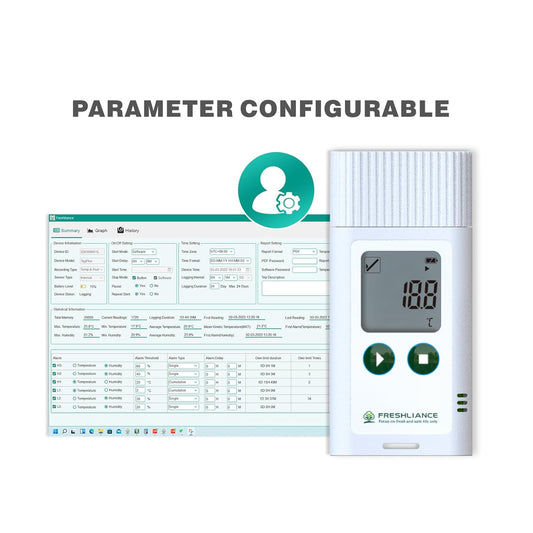 Freshliance TagPlus-TH - Registrador de datos de temperatura y humedad USB, grabador de humedad de temperatura reutilizable con informe PDF o CSV, termómetro digital para refrigerador higrómetro para