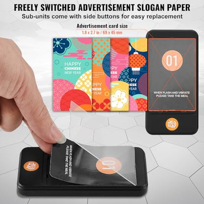 VEVOR Sistema de localización de restaurantes, señal inalámbrica de cola de espera de 1,312.3 ft de largo alcance, cliente invitado que llama a los apicultores con vibración e intermitente, 24 timbres