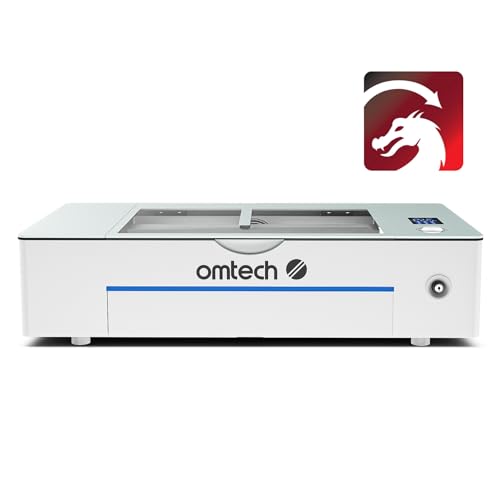 OMTech Polar+ 55W CO2 Grabador láser cortador con LightBurn, área de trabajo de 20 "x12", cámara de 5MP, ejes rotativos duales, velocidad de 19.685 in/s, con bomba de agua, máquina de corte por láser