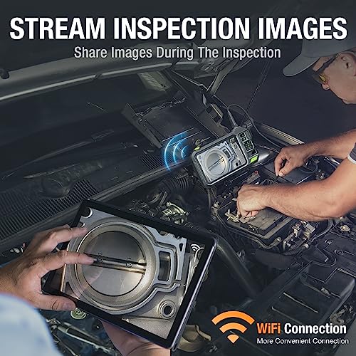 Teslong Boroscopio de triple lente con pantalla IPS de 7 pulgadas, cámara de inspección de endoscopio industrial HD 1080P con luz, herramienta de alcance mecánico automotriz flexible de 16.5 pies NTS700