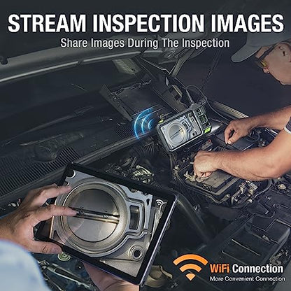 Teslong Boroscopio de triple lente con pantalla IPS de 7 pulgadas, cámara de inspección de endoscopio industrial HD 1080P con luz, herramienta de alcance mecánico automotriz flexible de 16.5 pies NTS700