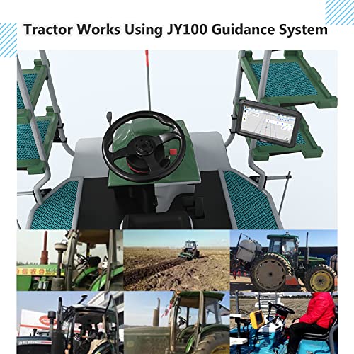 JY100 V1 Tractor Sistema de guía GPS 11.8 in Precisión Alta Precisión Agricultura GPS Fuerte Anti-Interferencia GNSS Antena, Funciona Sin Internet Adecuado para Varios Tractores