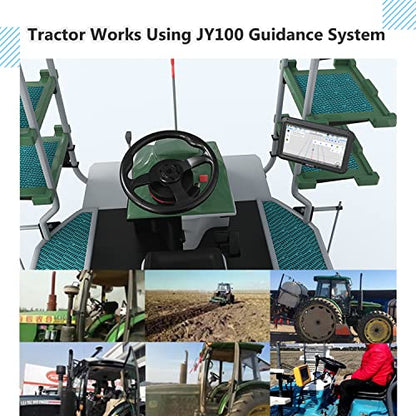 JY100 V1 Tractor Sistema de guía GPS 11.8 in Precisión Alta Precisión Agricultura GPS Fuerte Anti-Interferencia GNSS Antena, Funciona Sin Internet Adecuado para Varios Tractores