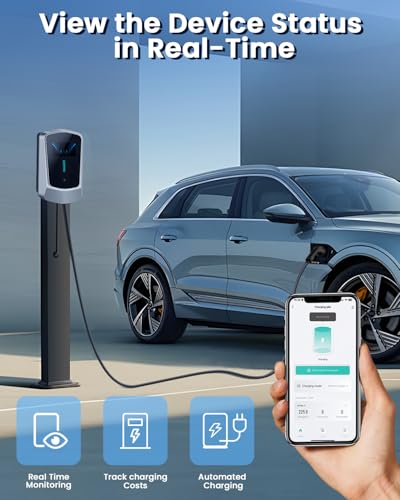 EONYHC Cargador EV de nivel 2 de 48 amperios: estaciones de carga de vehículos eléctricos de 240 V - Cable de 25 pies J1772 conector de coche - Cargador de coche eléctrico habilitado para exteriores e