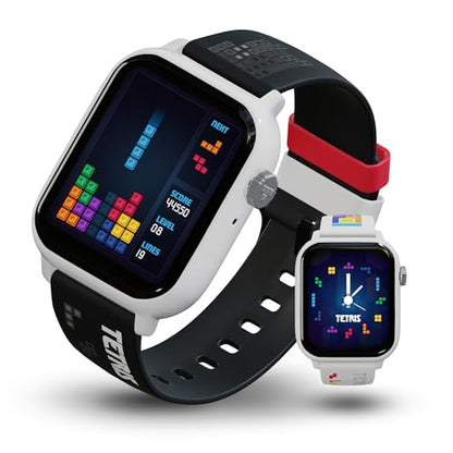 Tetris: My Play Watch - Reloj inteligente retro para juegos, sin WiFi o BT, Tetris integrado, caras de reloj personalizadas, sonido arcade clásico, monitor de frecuencia cardíaca, resistente al agua 0860013393441