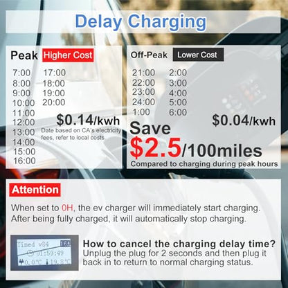 SubSun Cargador universal portátil de nivel 2 para vehículos eléctricos de 50 amperios, 240 V, para todos los vehículos eléctricos de América del Norte, incluye J1772 y Tesla, cable de carga EV de 25 BK50171T25F
