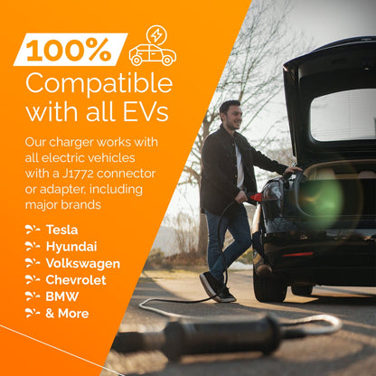 Cargador EV J+ Booster UP-JB2, estación de carga para vehículos de 240 V y 40 A con adaptadores NEMA 5-15 y 14-50