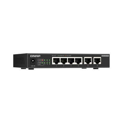 Switch no gestionado QNAP QSW-2104-2T-R2 de 4 puertos 2,5 GbE y 2 puertos 10 GbE QNQSW21042TR
