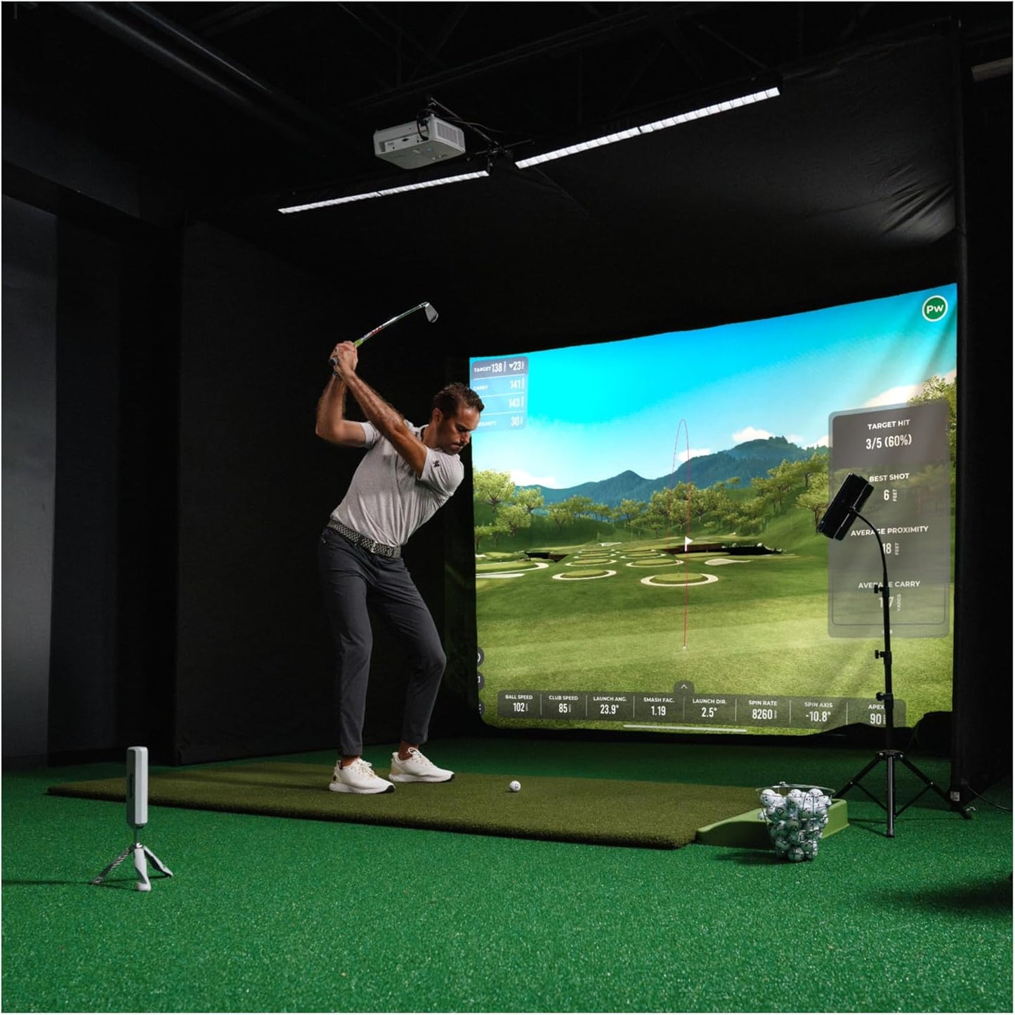 Rapsodo - Monitor de lanzamiento de golf MLM2PRO, simuladores para el hogar y entrenamiento, monitor de lanzamiento móvil para análisis de swing de golf, medidas de velocidad de giro y eje, rastreador y analizador de oscilación MLM2PRO PROV1