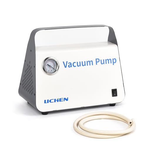 LICHEN Bomba de vacío de diafragma sin aceite, con caudal de 15 L/min con doble presión, portátil con kit de manguera para filtración de líquidos