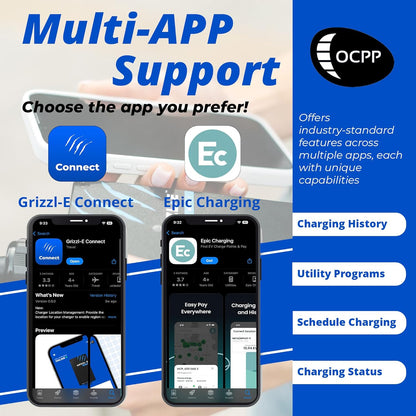 Grizzl-E Mini Connect - Cargador portátil para vehículos eléctricos (EV) de nivel 1-2 de hasta 40 amperios, certificado UL, estación de carga rápida para automóvil eléctrico para interiores y