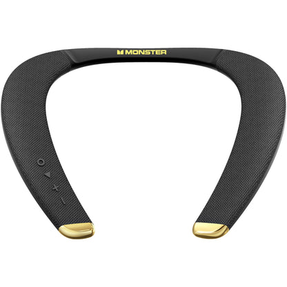 Monster Boomerang - Altavoces Bluetooth con banda para el cuello, con 15 horas de reproducción, sonido estéreo 3D de alta fidelidad, baja latencia, micrófono integrado, IPX5 impermeable para usar en