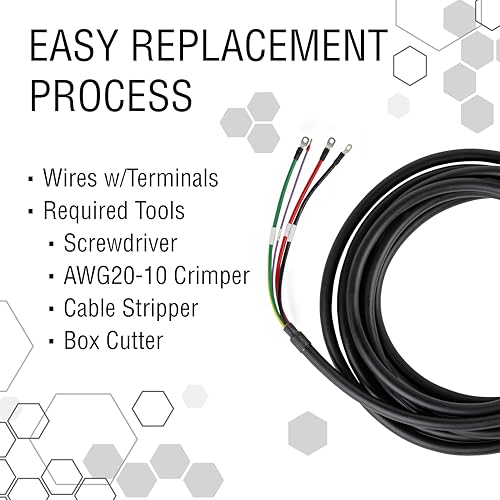 Cable de repuesto para estación de carga EV de nivel 2 – 40A SAE J1772, cable de carga universal tipo 1 de 20 pies, resistente, resistente al agua IP67, certificado UL, fácil de instalar