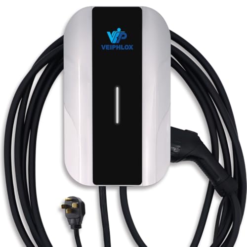Cargador EV de nivel 2 40A (9.6kW), estación de carga J1772 de 240 V con NEMA 14-50P solo conecta y carga (no se necesita aplicación). Contaminación lumínica cero: el LED - 	UC101 LED Off