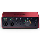 Interfaz USB Focusrite Scarlett 4i4 de cuarta generación con software, auriculares y 2 cables XLR de 15 pies