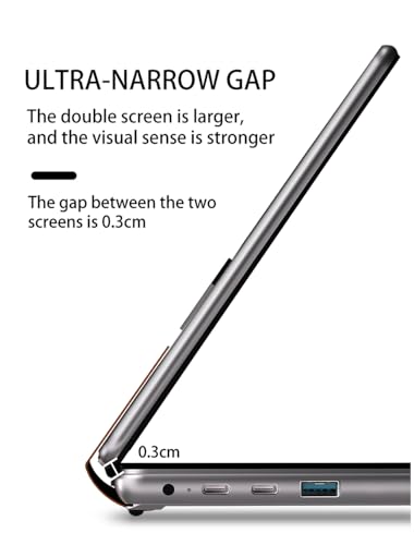 2-en-1 10.95 "2.5K Dual Screen Touch Laptop CPU Core i3-1215U Win 11 Home 16GB RAM 1TB SSD