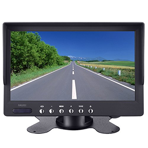 DALLUX Kit de cámara de respaldo para vehículo, cámara de visión trasera con monitor de 7 pulgadas + cable de cámara de 4 pines para autobús/camión/furgoneta/remolque/autocaravana/autocaravana/motor casa/camioneta/vehículo resistente (12V-24V)