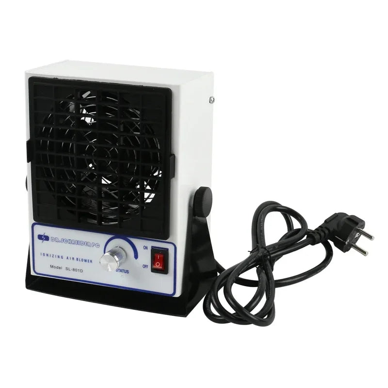 Eliminador estático SL-801D soplador de aire ionizante de CC con función de advertencia ventilador de aire ionizante sopladores ionizadores ESD 110V