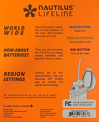 Nautilus Lifeline Radio de rescate GPS marina con cordón de bobina gratis