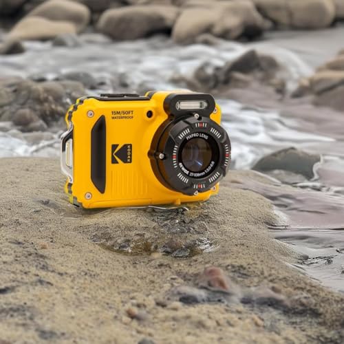 KODAK PIXPRO WPZ2 - Cámara digital resistente al agua de 16 MP, zoom óptico de 2.7 pulgadas, video LCD Full HD, amarillo