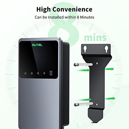 Autel MaxiCharger - Cargador de vehículo eléctrico para el hogar (EV) con tarjeta RFID, hasta 40 amperios, 240 V, WiFi de nivel 2 y EVSE habilitado para Bluetooth, enchufe NEMA 6-50, interior/exterior, cable de 25 pies con funda separada