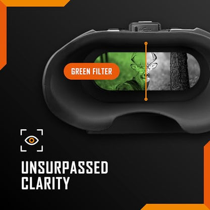 Nightfox Swift 2 Pro - Gafas de visión nocturna | Montaje en la cabeza | 1 aumento | 1080P HD | USB recargable | prismáticos digitales de visión nocturna infrarroja | NVG