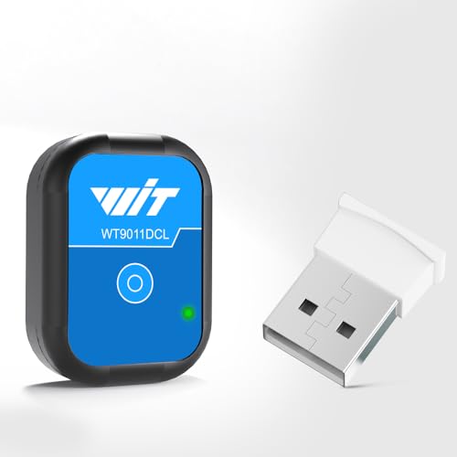 [Acelerómetro Bluetooth 5.0+Inclinómetro] WT9011DCL MPU9250 Giroscopio de 9 ejes de alta precisión+Ángulo (XY 0.2° Precisión)+Magnetómetro con filtro Kalman, sensor AHRS IMU de 3 ejes de baja potencia