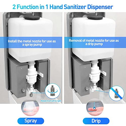 Jewaytec 1308 -Dispensador automático de desinfectante de manos, dispensador de jabón inoxidable montado en la pared de 33.8 fl oz, dispensador automático de líquidos sin contacto para oficina, hogar, restaurante