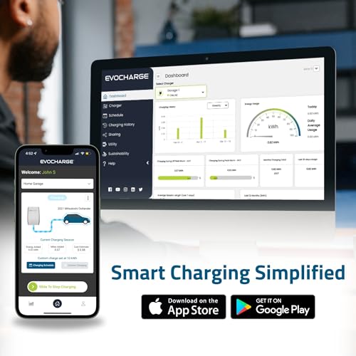 Home 50 NACS - Cargador EV de nivel 2, 240 V cableado, compatible con Tesla - Estación de carga inteligente de vehículo eléctrico de 50 amperios, cable de 25 pies, listado UL, hasta 45