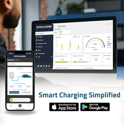 Home 50 NACS - Cargador EV de nivel 2, 240 V cableado, compatible con Tesla - Estación de carga inteligente de vehículo eléctrico de 50 amperios, cable de 25 pies, listado UL, hasta 45
