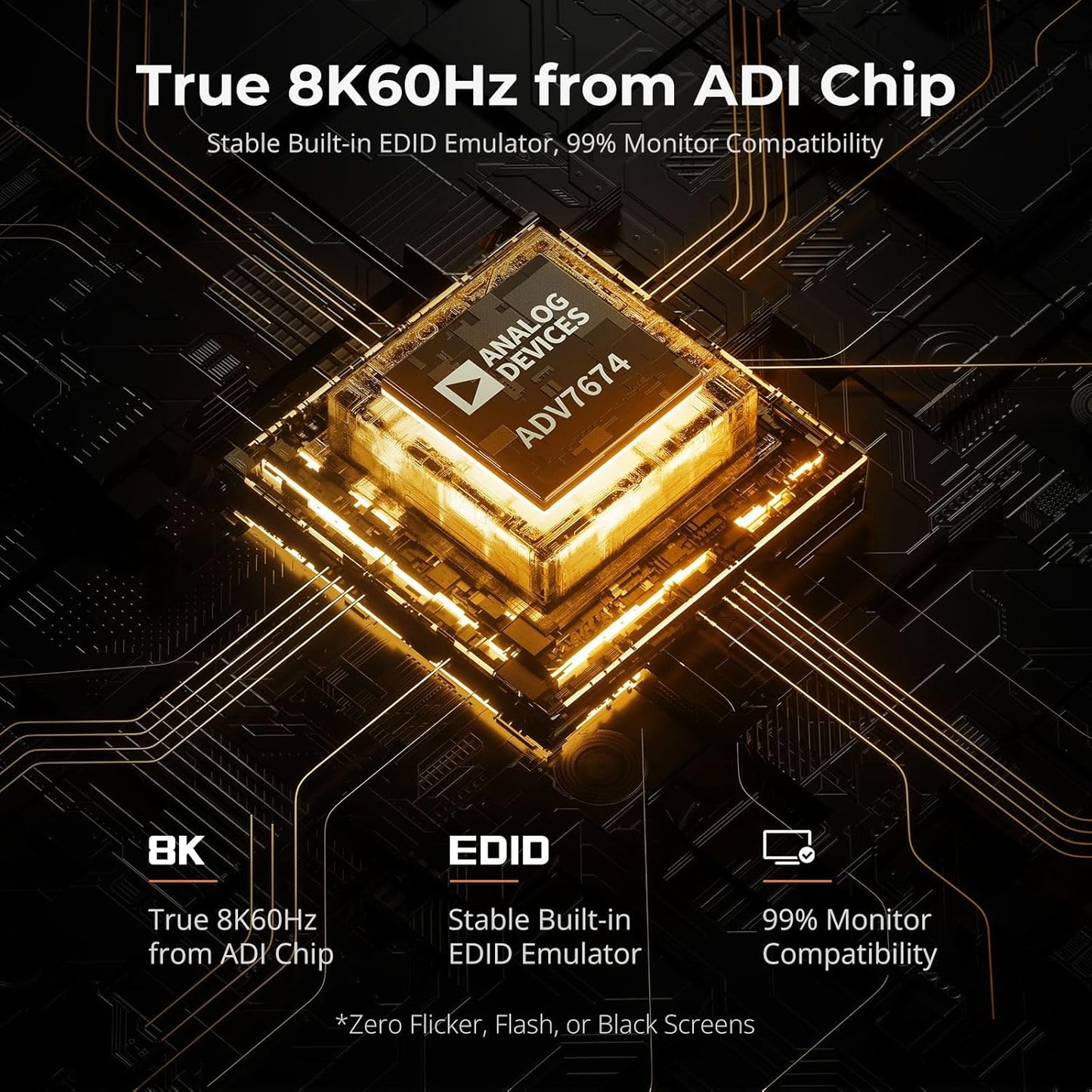 TESmart Conmutador KVM HDMI de 8K a 60Hz, 4 computadoras, 1 monitor USB 3.0, 4 puertos KVM 4K a 144Hz para juegos, 1G Ethernet, emuladores EDID, interruptor de tecla rápida, chip ADI, HKS401-M24-USBK